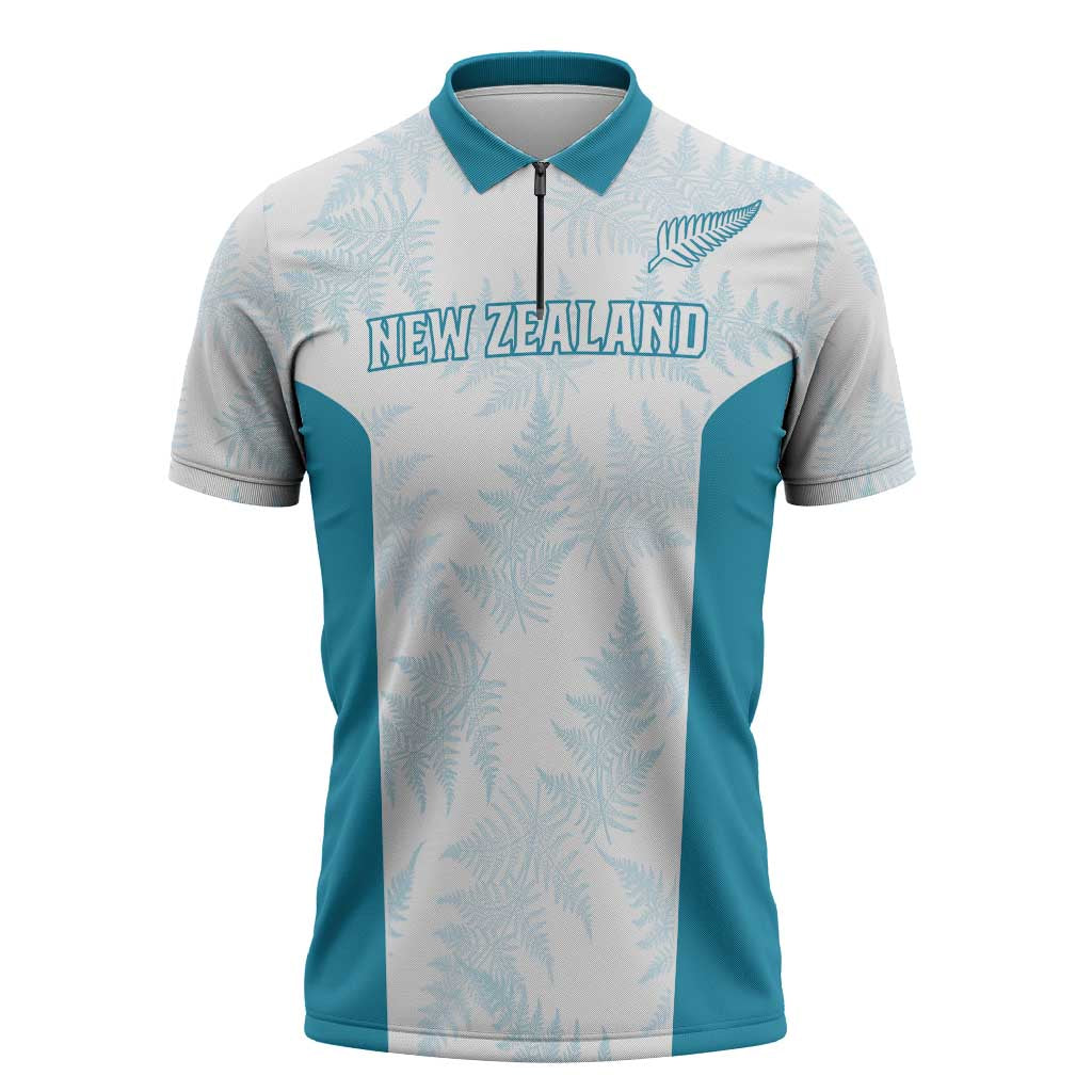 Custom New Zealand Silver Fern Football Zipper Polo Shirt Come On All White - Aussie Hoodie