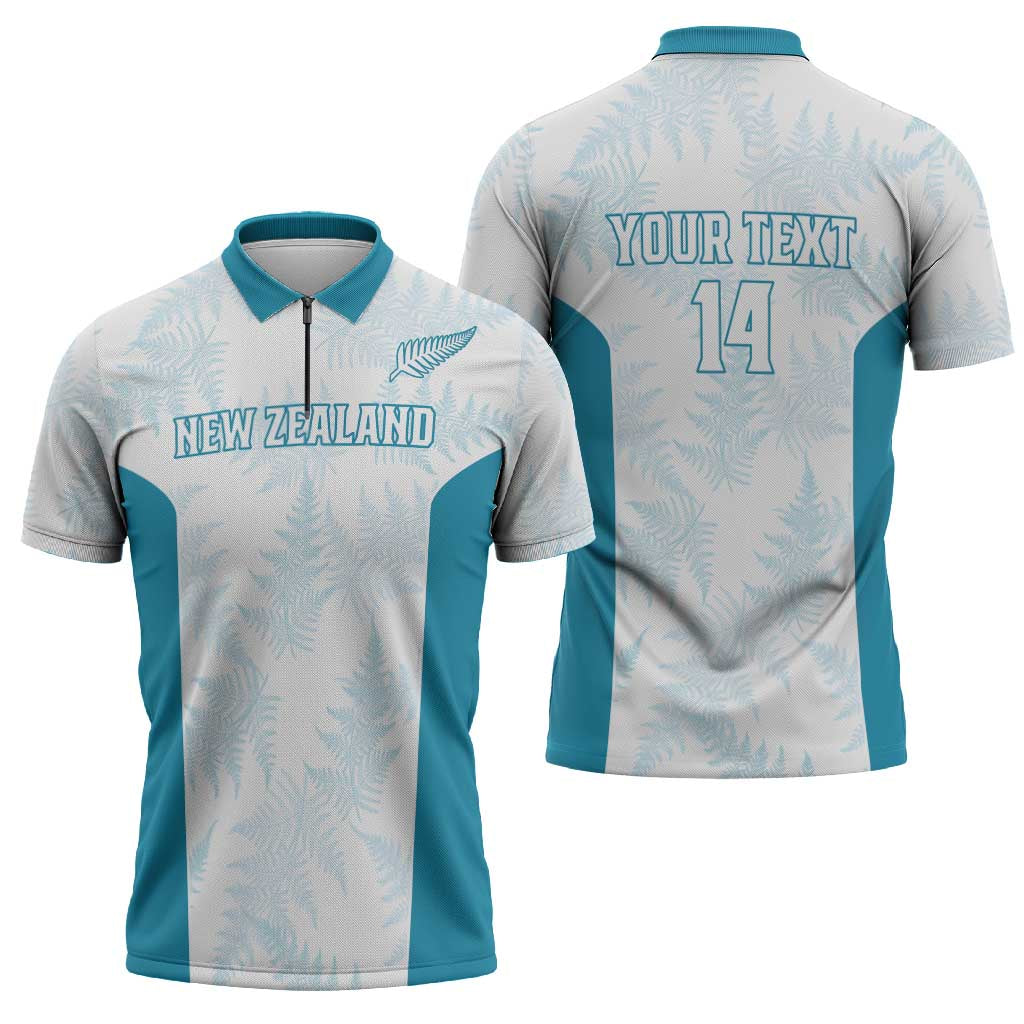 Custom New Zealand Silver Fern Football Zipper Polo Shirt Come On All White - Aussie Hoodie