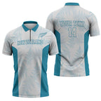 Custom New Zealand Silver Fern Football Zipper Polo Shirt Come On All White - Aussie Hoodie