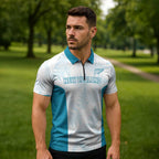 Custom New Zealand Silver Fern Football Zipper Polo Shirt Come On All White - Aussie Hoodie