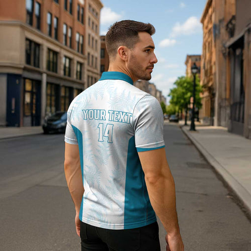 Custom New Zealand Silver Fern Football Zipper Polo Shirt Come On All White - Aussie Hoodie
