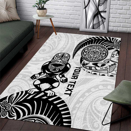 Custom Aotearoa Football Area Rug NZ Maori Tiki Go Champions