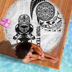 Custom Aotearoa Football Beach Blanket NZ Maori Tiki Go Champions