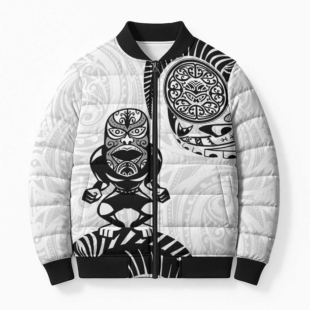 Custom Aotearoa Football Bomber Puffer Jacket NZ Maori Tiki Go Champions - Aussie Hoodie