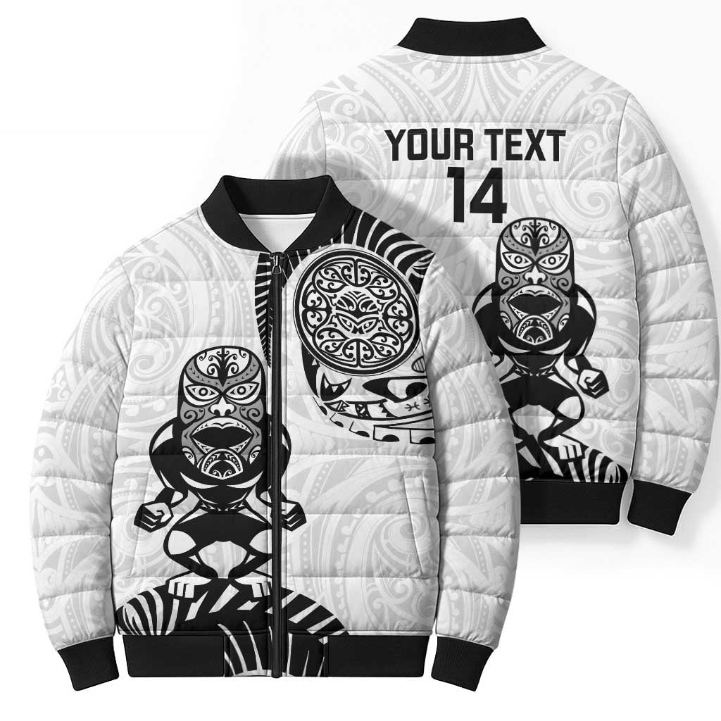 Custom Aotearoa Football Bomber Puffer Jacket NZ Maori Tiki Go Champions - Aussie Hoodie
