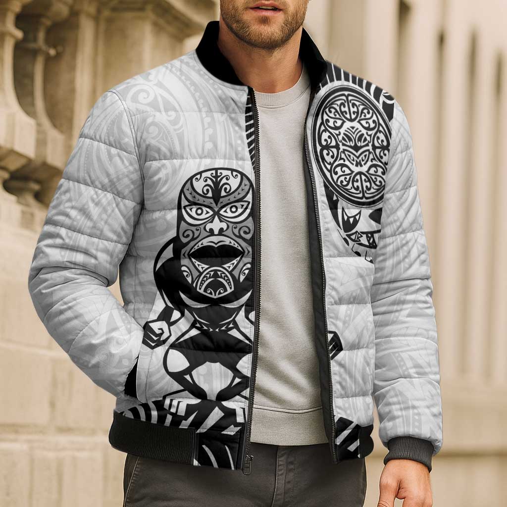 Custom Aotearoa Football Bomber Puffer Jacket NZ Maori Tiki Go Champions - Aussie Hoodie