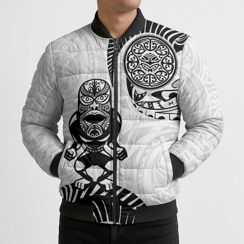 Custom Aotearoa Football Bomber Puffer Jacket NZ Maori Tiki Go Champions - Aussie Hoodie