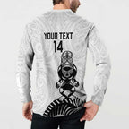 Custom Aotearoa Football Button Sweatshirt NZ Maori Tiki Go Champions