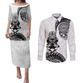 Custom Aotearoa Football Couples Matching Puletasi and Long Sleeve Button Shirt NZ Maori Tiki Go Champions