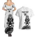 Custom Aotearoa Football Couples Matching Summer Maxi Dress and Hawaiian Shirt NZ Maori Tiki Go Champions