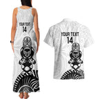 Custom Aotearoa Football Couples Matching Tank Maxi Dress and Hawaiian Shirt NZ Maori Tiki Go Champions