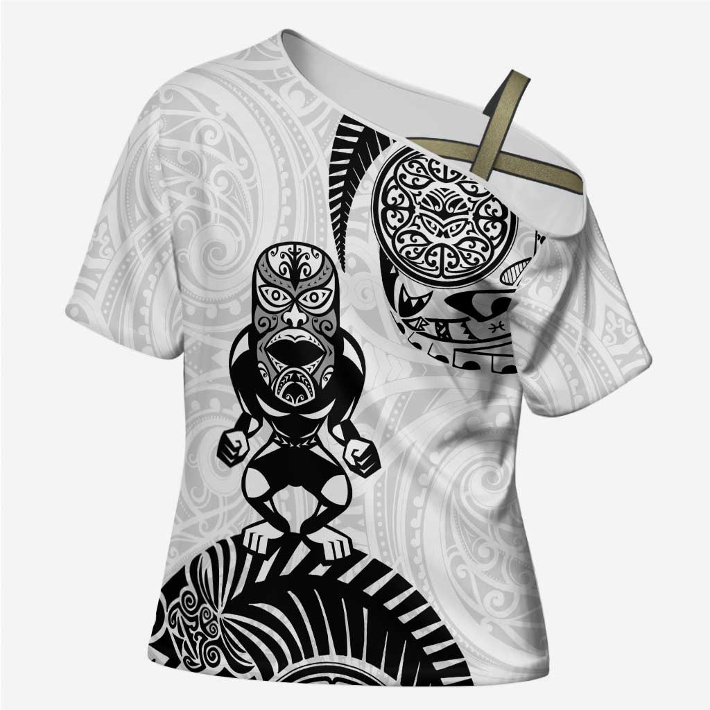Custom Aotearoa Football Cross Shoulder Shirt NZ Maori Tiki Go Champions - Aussie Hoodie