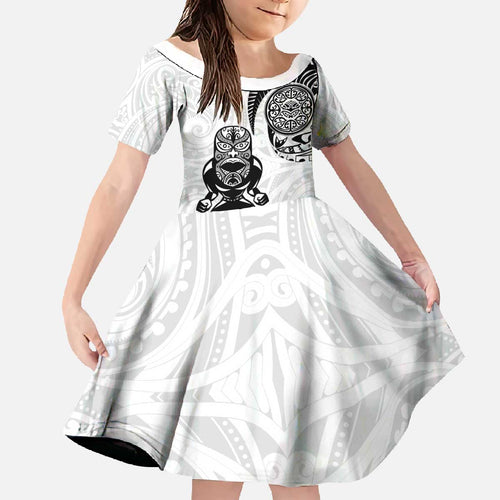 Custom Aotearoa Football Family Matching Off The Shoulder Long Sleeve Dress and Hawaiian Shirt NZ Maori Tiki Go Champions
