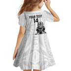 Custom Aotearoa Football Kid Short Sleeve Dress NZ Maori Tiki Go Champions