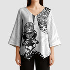 Custom Aotearoa Football Kimono Sleeve Blouse NZ Maori Tiki Go Champions - Aussie Hoodie