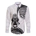 Custom Aotearoa Football Long Sleeve Button Shirt NZ Maori Tiki Go Champions