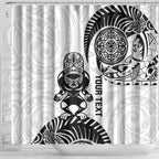 Custom Aotearoa Football Shower Curtain NZ Maori Tiki Go Champions