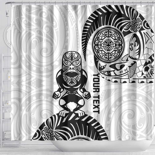 Custom Aotearoa Football Shower Curtain NZ Maori Tiki Go Champions