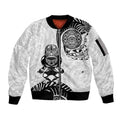 Custom Aotearoa Football Sleeve Zip Bomber Jacket NZ Maori Tiki Go Champions