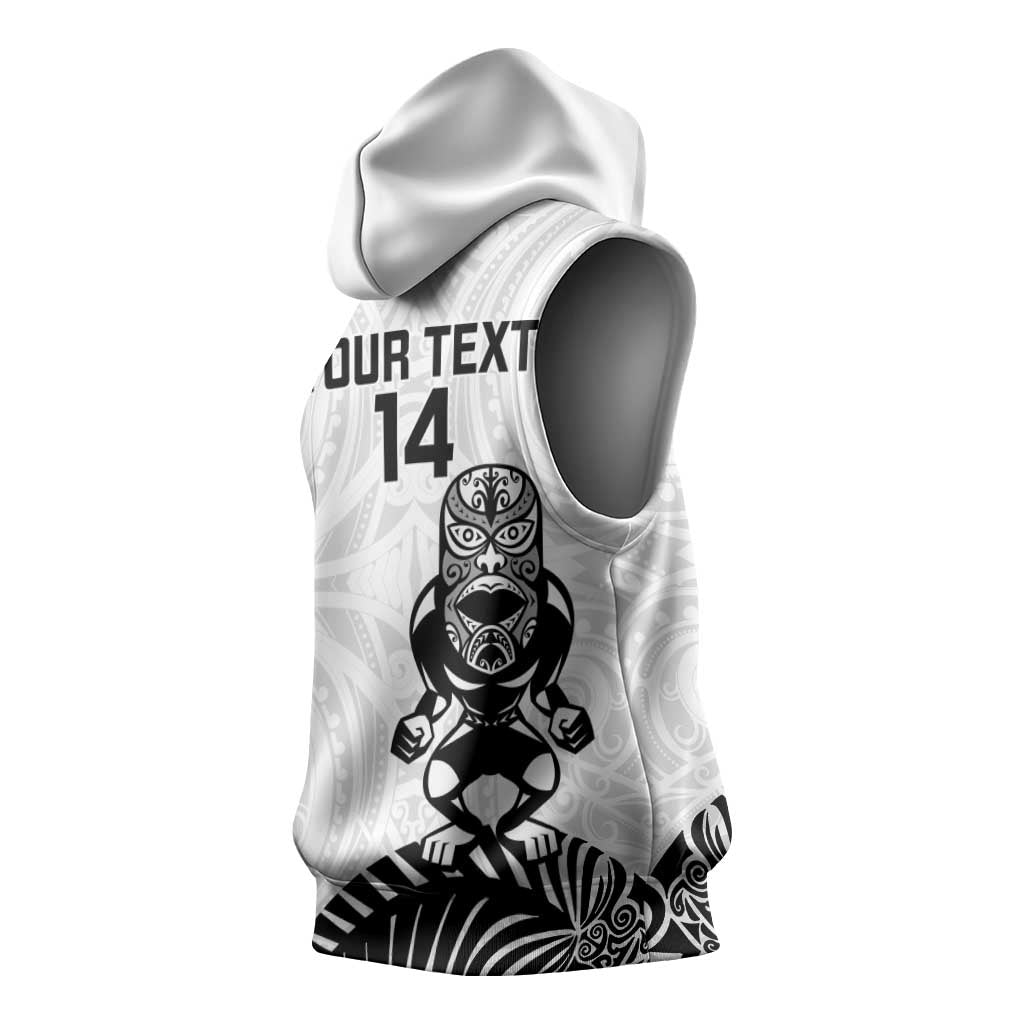 Custom Aotearoa Football Sleeveless Hoodie NZ Maori Tiki Go Champions - Aussie Hoodie