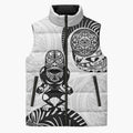 Custom Aotearoa Football Sleeveless Puffer Jacket NZ Maori Tiki Go Champions - Aussie Hoodie