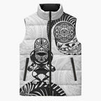 Custom Aotearoa Football Sleeveless Puffer Jacket NZ Maori Tiki Go Champions - Aussie Hoodie