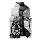 Custom Aotearoa Football Sleeveless Puffer Jacket NZ Maori Tiki Go Champions - Aussie Hoodie