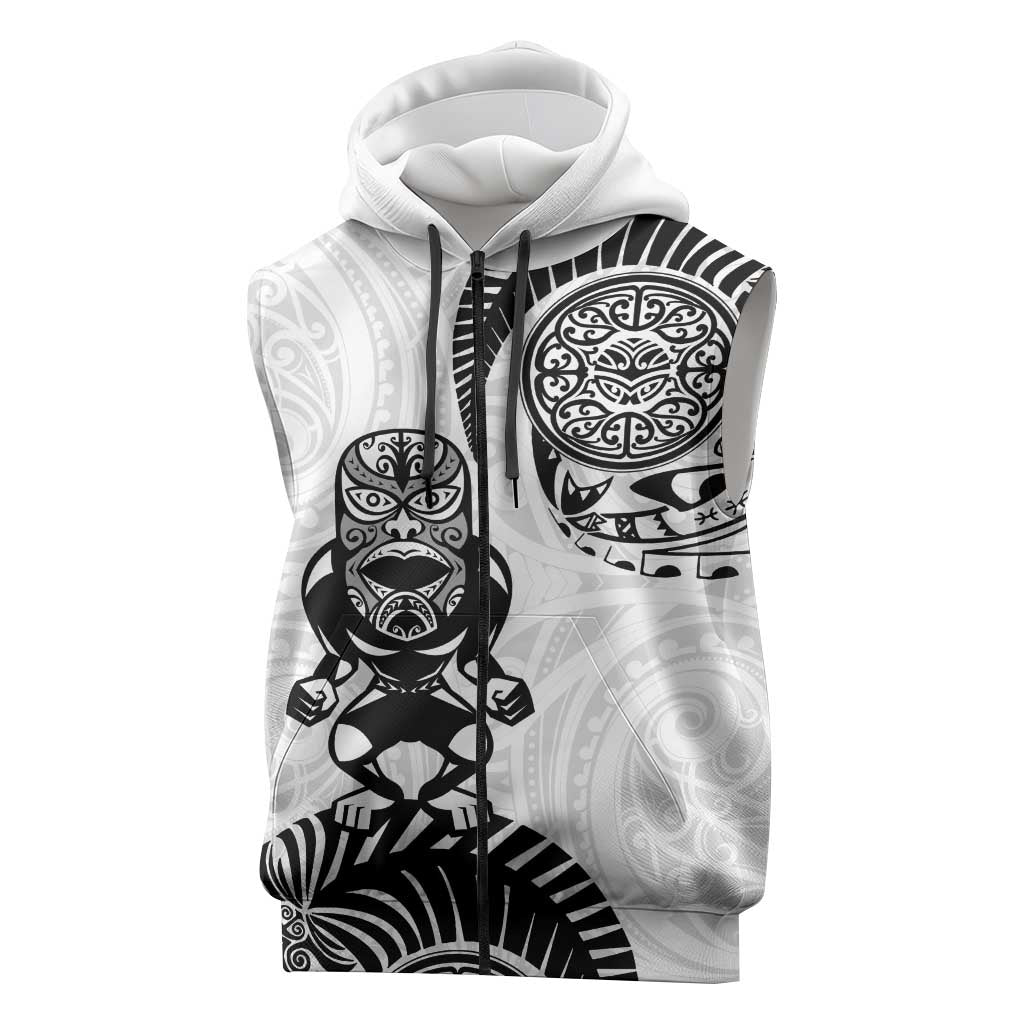 Custom Aotearoa Football Sleeveless Zip Hoodie NZ Maori Tiki Go Champions LT14