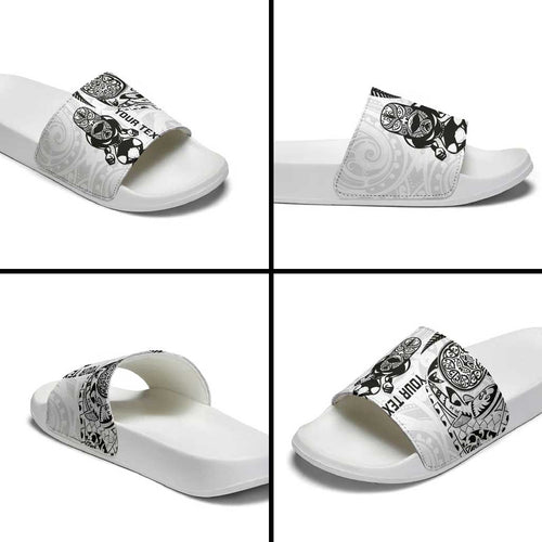Custom Aotearoa Football Slide Sandals NZ Maori Tiki Go Champions - Aussie Hoodie