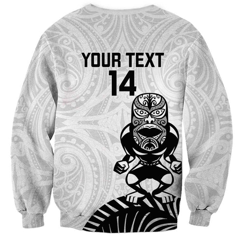Custom Aotearoa Football Sweatshirt NZ Maori Tiki Go Champions
