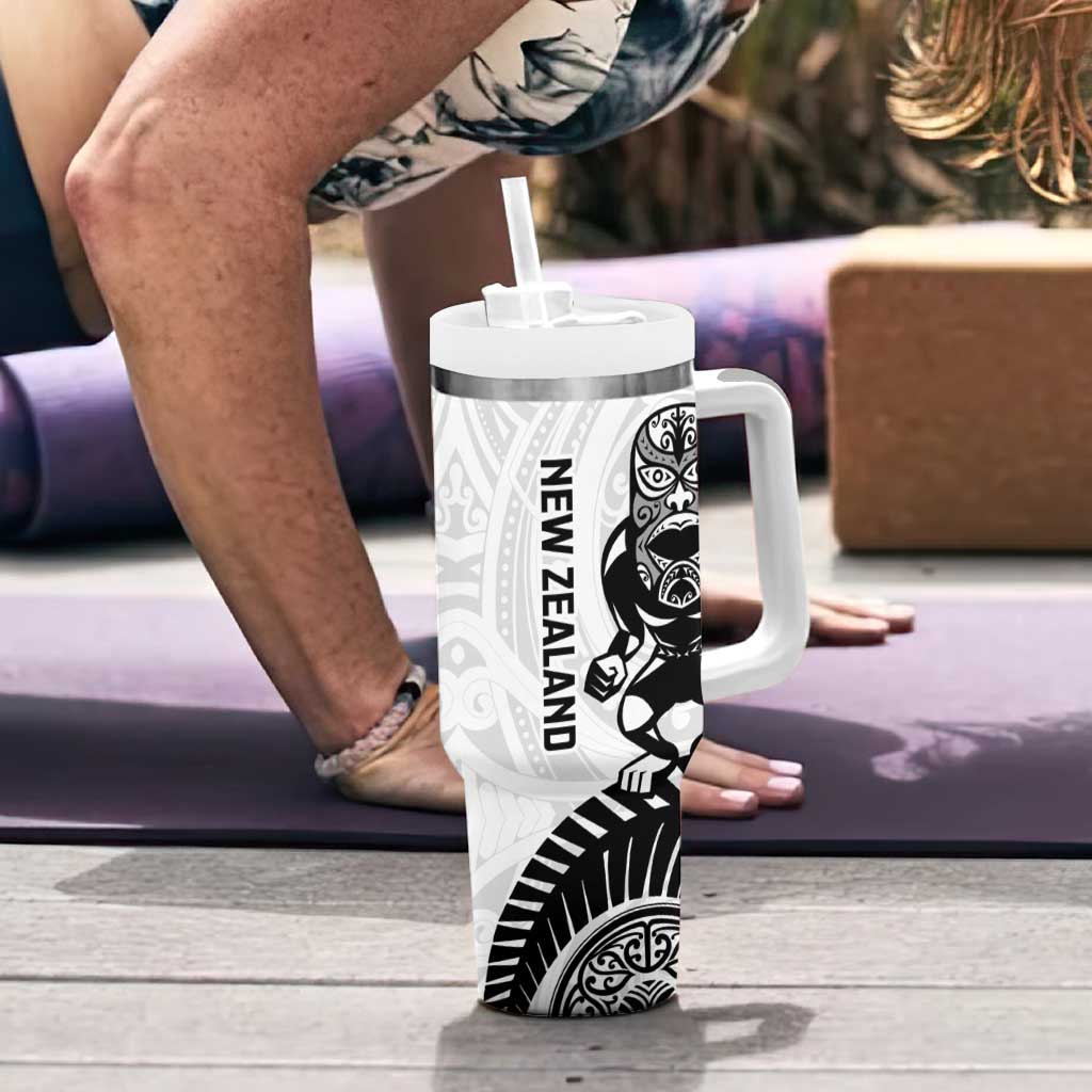 Custom Aotearoa Football Tumbler With Handle NZ Maori Tiki Go Champions