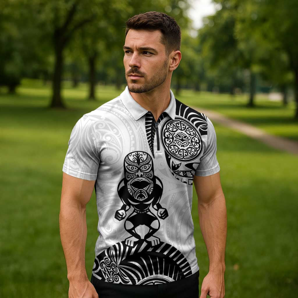 Custom Aotearoa Football Zipper Polo Shirt NZ Maori Tiki Go Champions - Aussie Hoodie