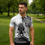 Custom Aotearoa Football Zipper Polo Shirt NZ Maori Tiki Go Champions - Aussie Hoodie