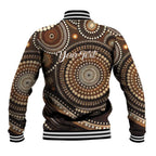 Kangaroo Australia Mother's Day Personalised Baseball Jacket Always Cozy In Mum’s Pouch Aboriginal Art