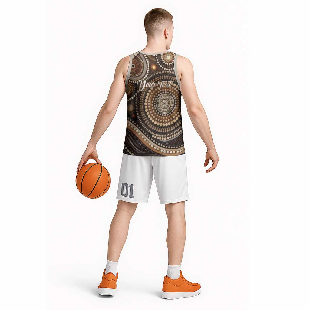 Kangaroo Australia Mother's Day Personalised Basketball Jersey Always Cozy In Mum’s Pouch Aboriginal Art