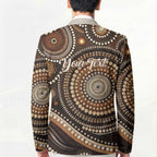 Kangaroo Australia Mother's Day Personalised Blazer Always Cozy In Mum’s Pouch Aboriginal Art