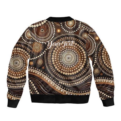 Kangaroo Australia Mother's Day Personalised Bomber Jacket Always Cozy In Mum’s Pouch Aboriginal Art