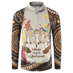 Kangaroo Australia Mother's Day Personalised Button Sweatshirt Always Cozy In Mum’s Pouch Aboriginal Art