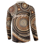 Kangaroo Australia Mother's Day Personalised Button Sweatshirt Always Cozy In Mum’s Pouch Aboriginal Art