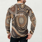 Kangaroo Australia Mother's Day Personalised Button Sweatshirt Always Cozy In Mum’s Pouch Aboriginal Art