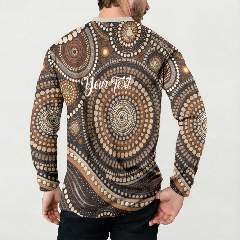 Kangaroo Australia Mother's Day Personalised Button Sweatshirt Always Cozy In Mum’s Pouch Aboriginal Art