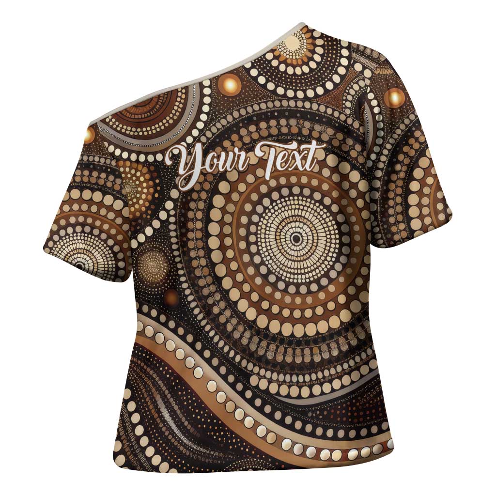 Kangaroo Australia Mother's Day Personalised Cross Shoulder Shirt Always Cozy In Mum’s Pouch Aboriginal Art