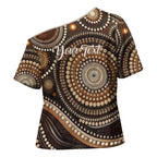 Kangaroo Australia Mother's Day Personalised Cross Shoulder Shirt Always Cozy In Mum’s Pouch Aboriginal Art