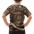 Kangaroo Australia Mother's Day Personalised Kid Hawaiian Shirt Always Cozy In Mum’s Pouch Aboriginal Art