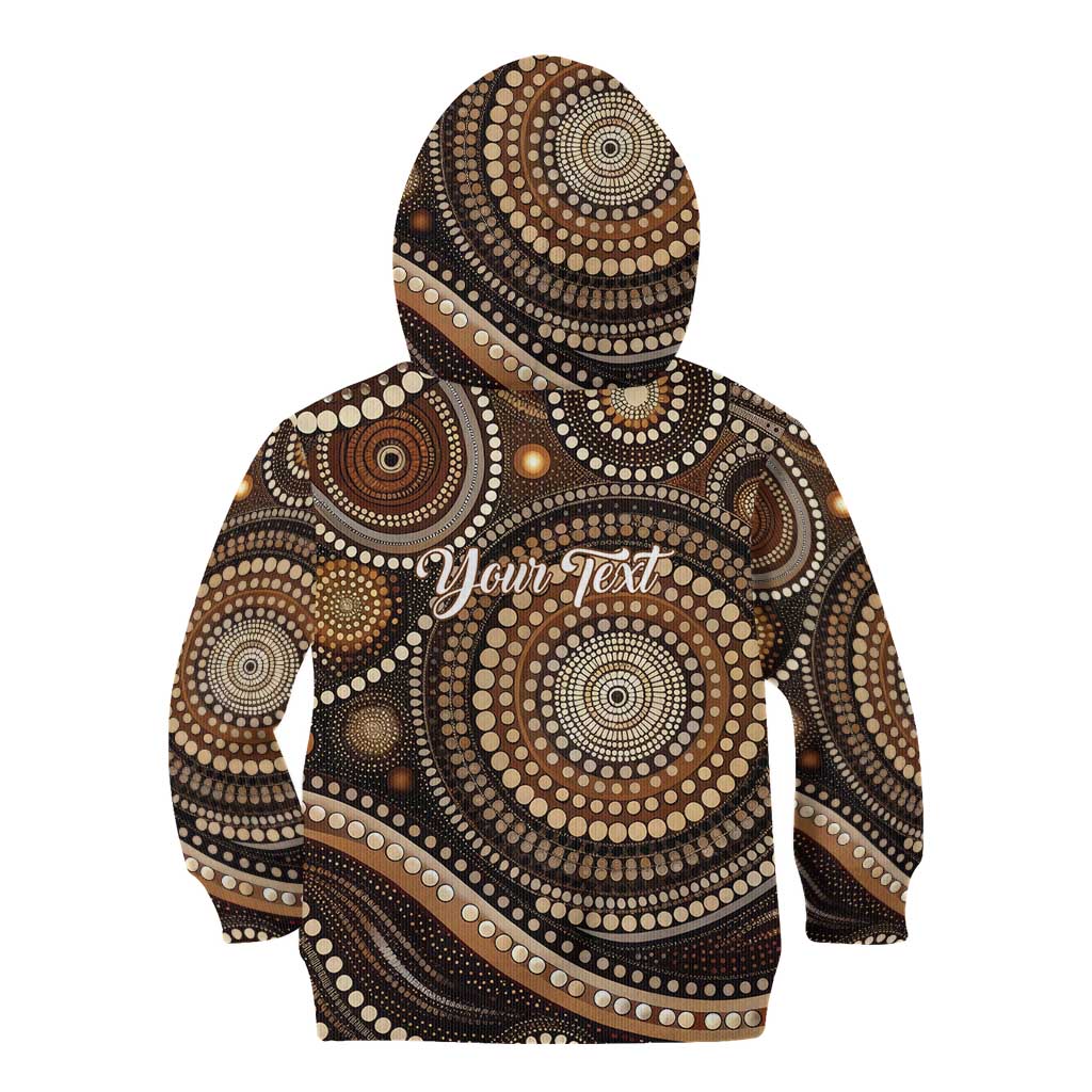 Kangaroo Australia Mother's Day Personalised Kid Hoodie Always Cozy In Mum’s Pouch Aboriginal Art