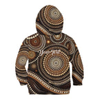 Kangaroo Australia Mother's Day Personalised Kid Hoodie Always Cozy In Mum’s Pouch Aboriginal Art