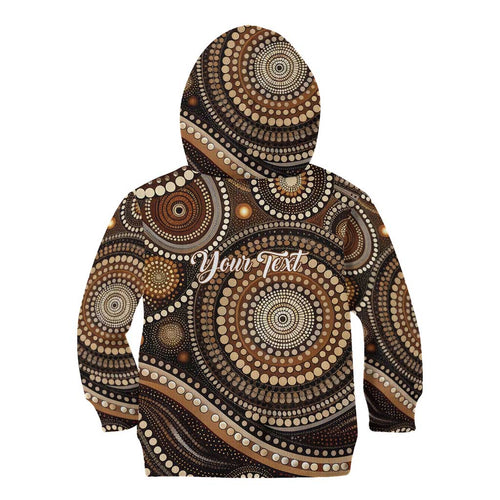 Kangaroo Australia Mother's Day Personalised Kid Hoodie Always Cozy In Mum’s Pouch Aboriginal Art