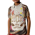 Kangaroo Australia Mother's Day Personalised Kid Polo Shirt Always Cozy In Mum’s Pouch Aboriginal Art