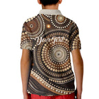 Kangaroo Australia Mother's Day Personalised Kid Polo Shirt Always Cozy In Mum’s Pouch Aboriginal Art