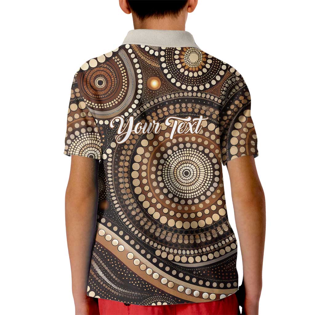 Kangaroo Australia Mother's Day Personalised Kid Polo Shirt Always Cozy In Mum’s Pouch Aboriginal Art